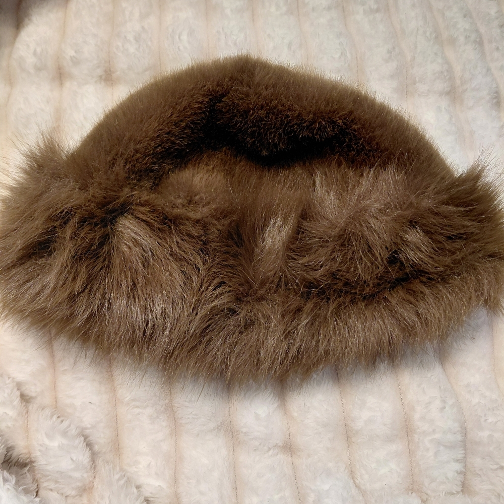 Chocolate Brown Faux Fur Hat